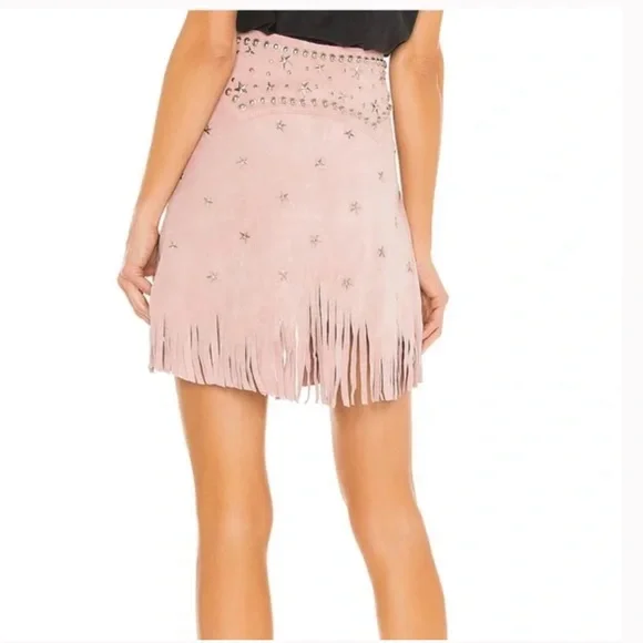 UNDERSTATED LEATHER PARIS TEXAS SKIRT IN LILAC - Picture 4 of 12